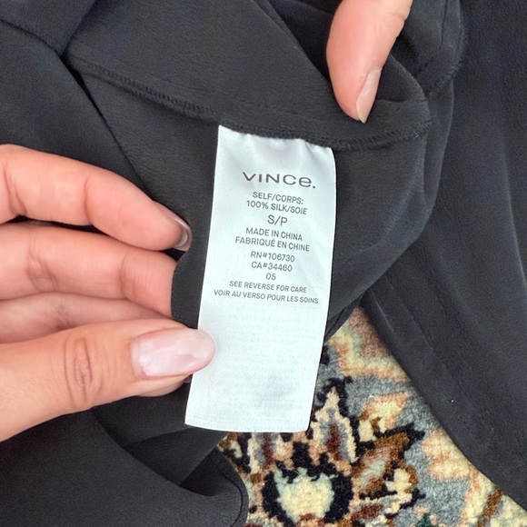 Vince Black Long-Sleeve Drawstring Waist Dress - Picture 2 of 2